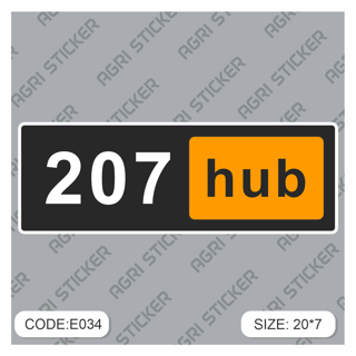 برچسپ اسلب " 207hub"  (کد : E034) فروش به صورت عمده