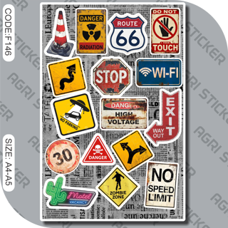 پک استیکر  علام جاده ای ROUTE 66 (کد :F146 ) فروش به صورت عمده