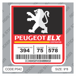 برچسپ بارکدی طرح جدید پژو  ELX مناسب نصب بر روی شیشه مثلثی (کد P042)