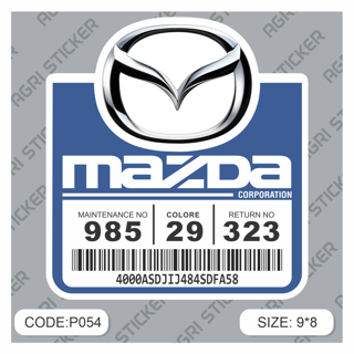 برچسپ بارکدی طرح جدید مزدا مناسب نصب بر روی شیشه مثلثی (کد P054)