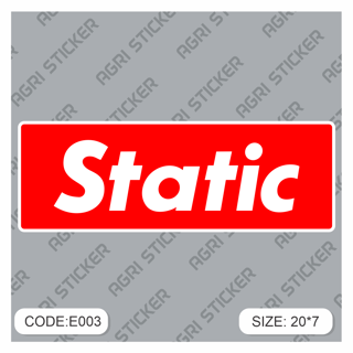 برچسپ اسلب "STATIC " (کد : E003) فروش به صورت عمده