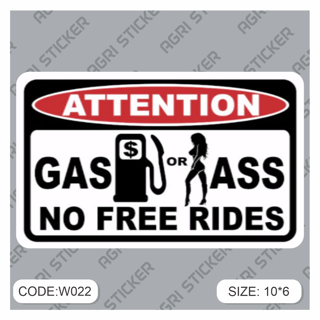 استیکر  اخطاریASS OR GAS (کد w022 ) فروش به صورت عمده