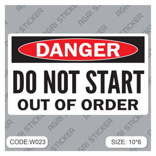 استیکر  اخطاریDO NOT START  (کد w023 ) فروش به صورت عمده