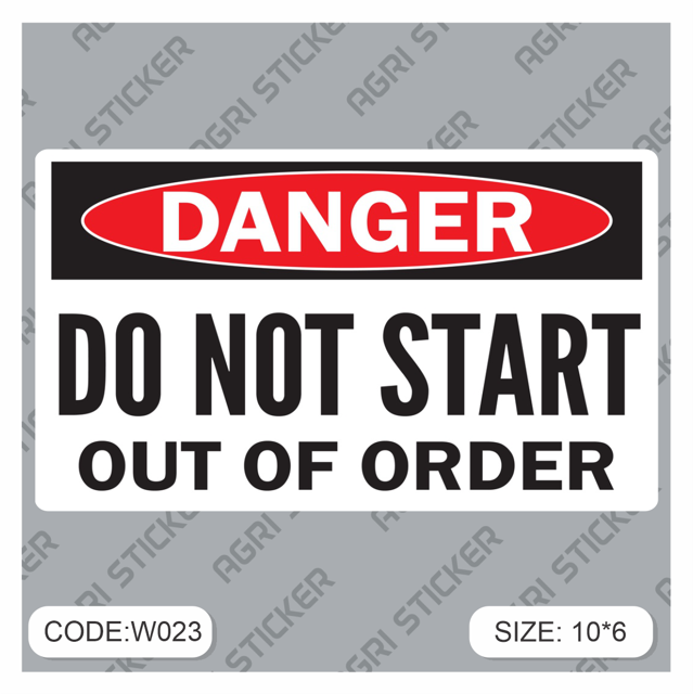 استیکر  اخطاریDO NOT START  (کد w023 ) فروش به صورت عمده