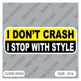 استیکر  اخطاریI DONT CRASH     (کد w024 ) فروش به صورت عمده