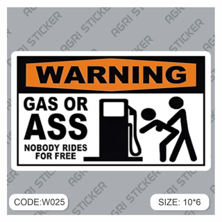 استیکر  اخطاریASS OR GAS (کد w025 ) فروش به صورت عمده