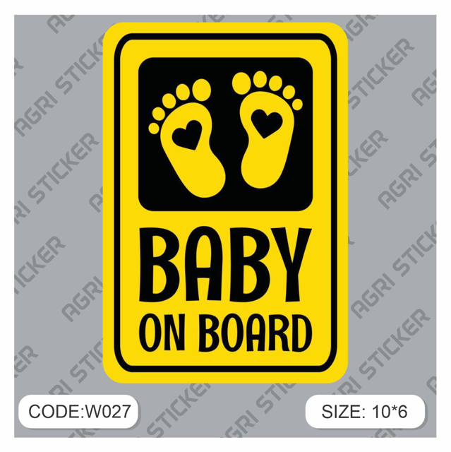 استیکر  اخطاری BABY ON BOARD (کد w027 ) فروش به صورت عمده